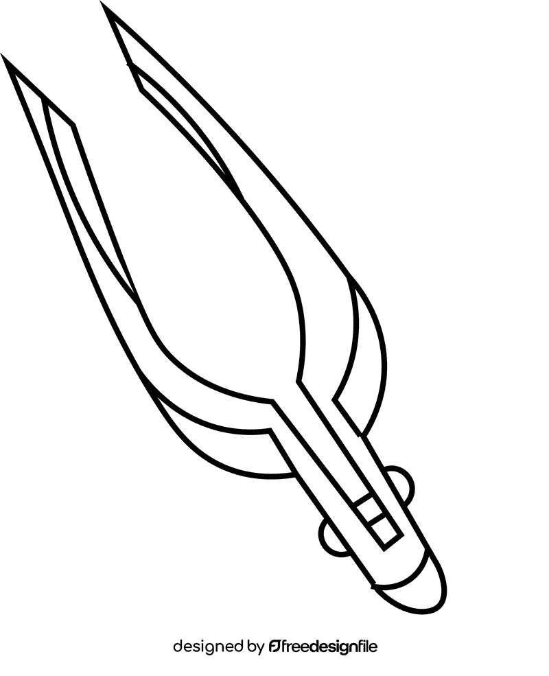Tweezers bridge black and white clipart