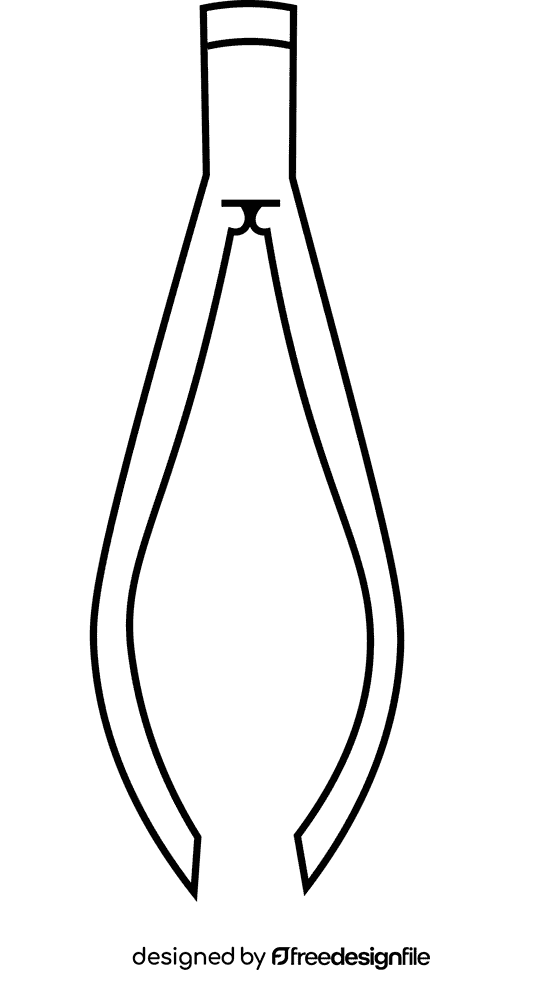 Tweezers curvy simple black and white clipart