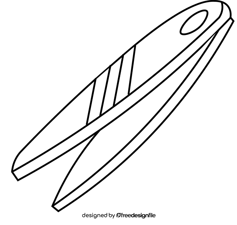 Tweezers flat black and white clipart