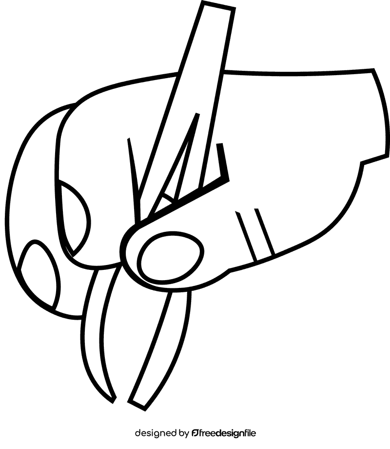 Tweezers hand black and white clipart
