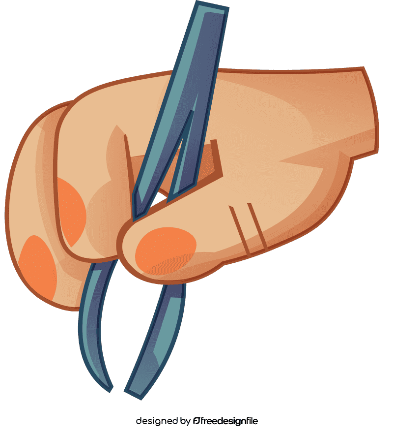 Tweezers hand clipart