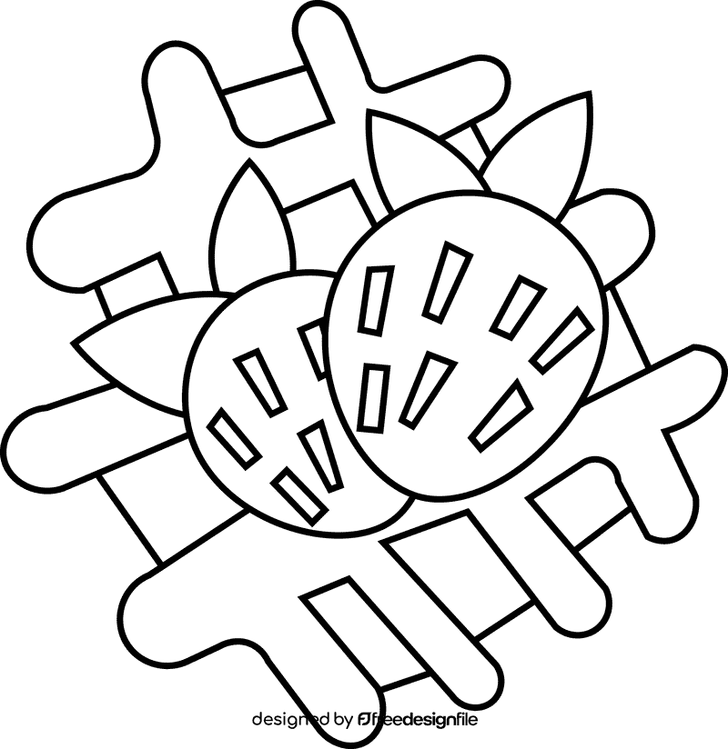 Waffle random black and white clipart