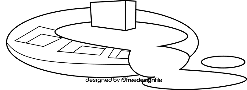 Waffle round jam black and white clipart