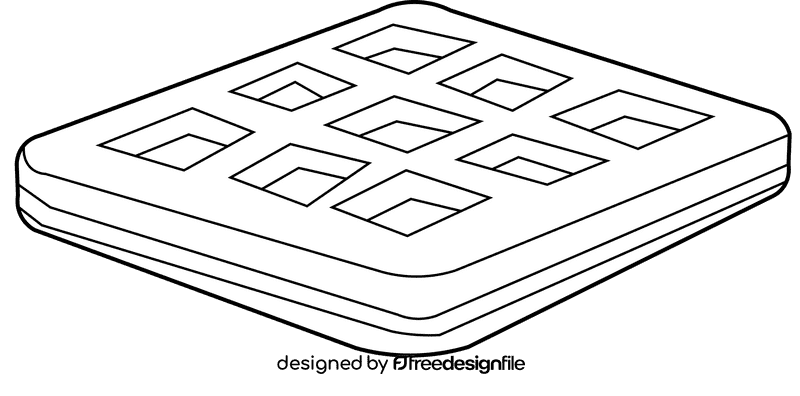 Waffle square black and white clipart