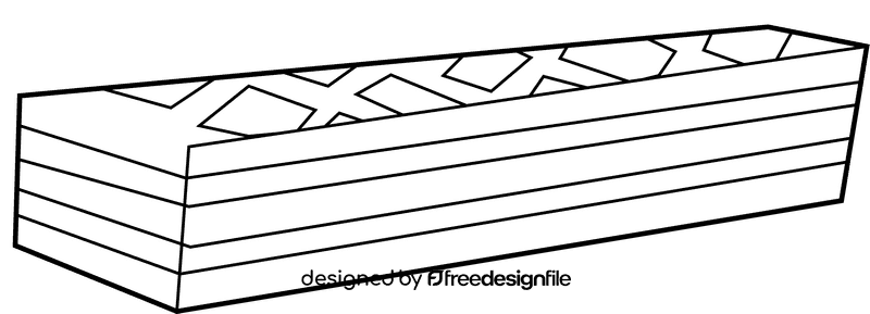 Waffle stick black and white clipart