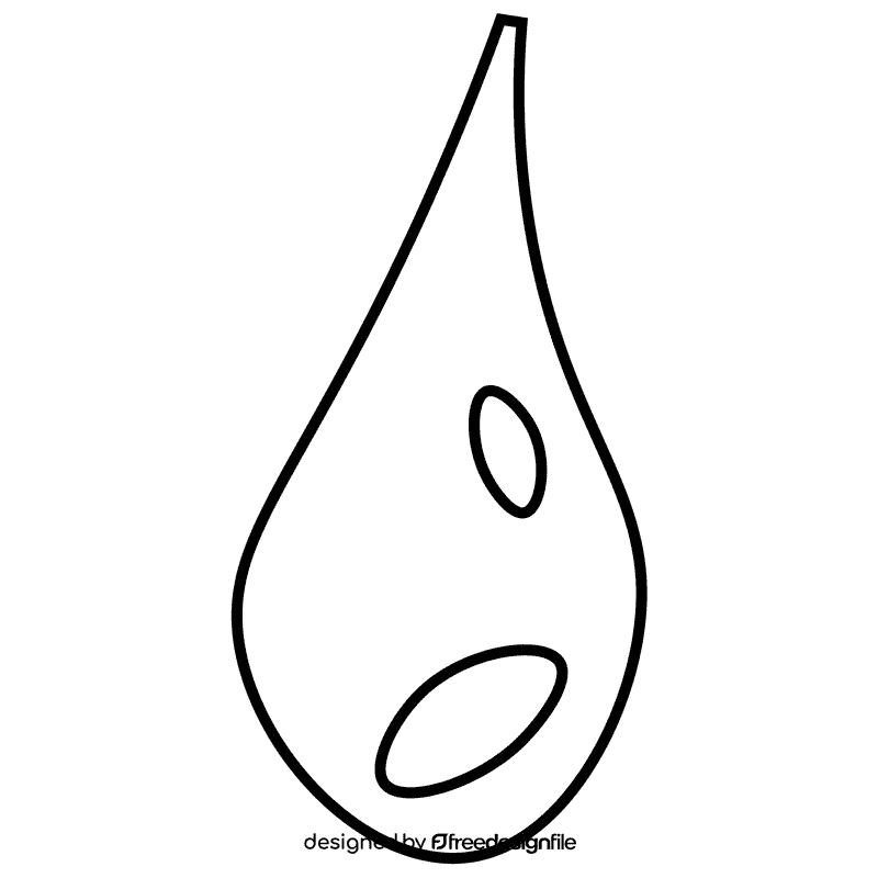 Water drop black and white clipart