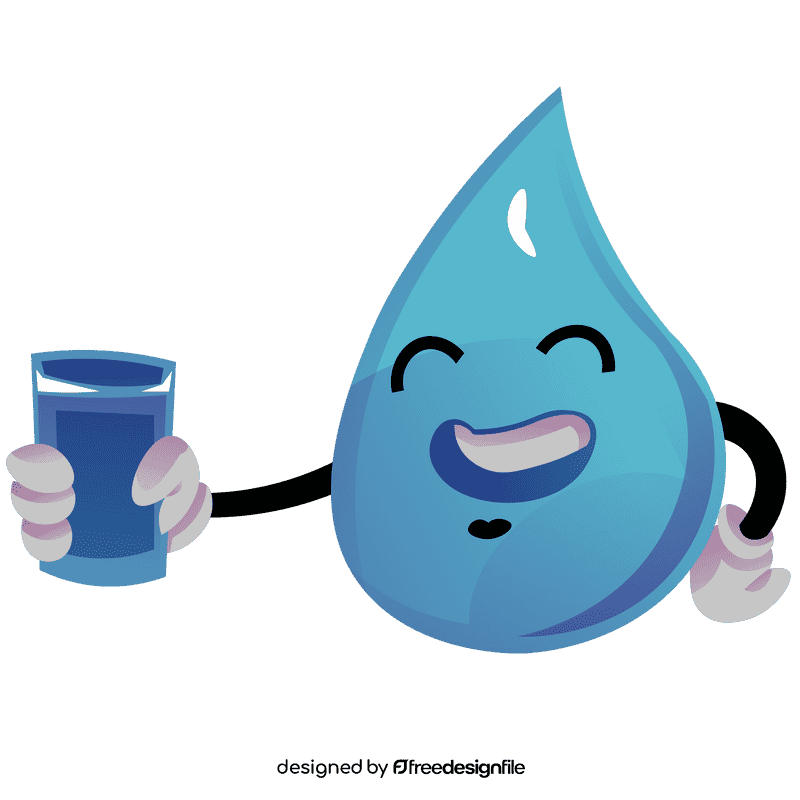 Water drop character clipart