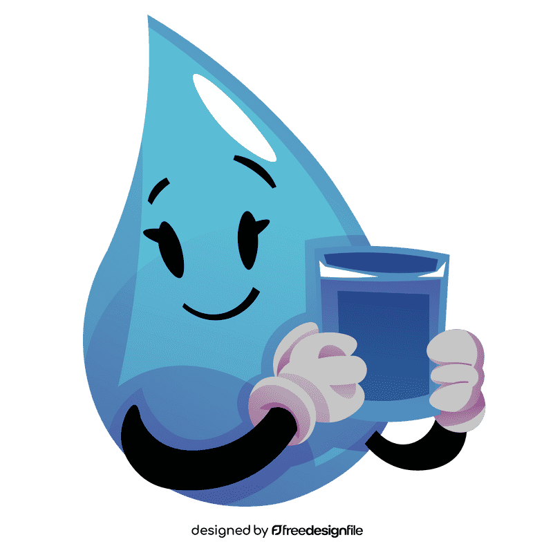 Water drop character clipart