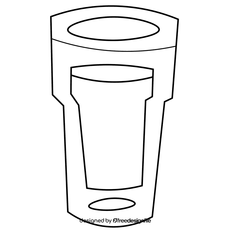 Water glass black and white clipart