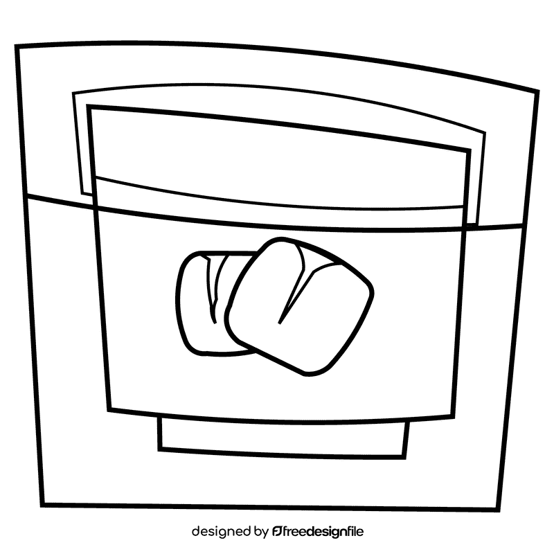 Water glass black and white clipart