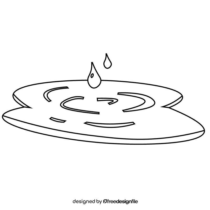 Water puddle black and white clipart