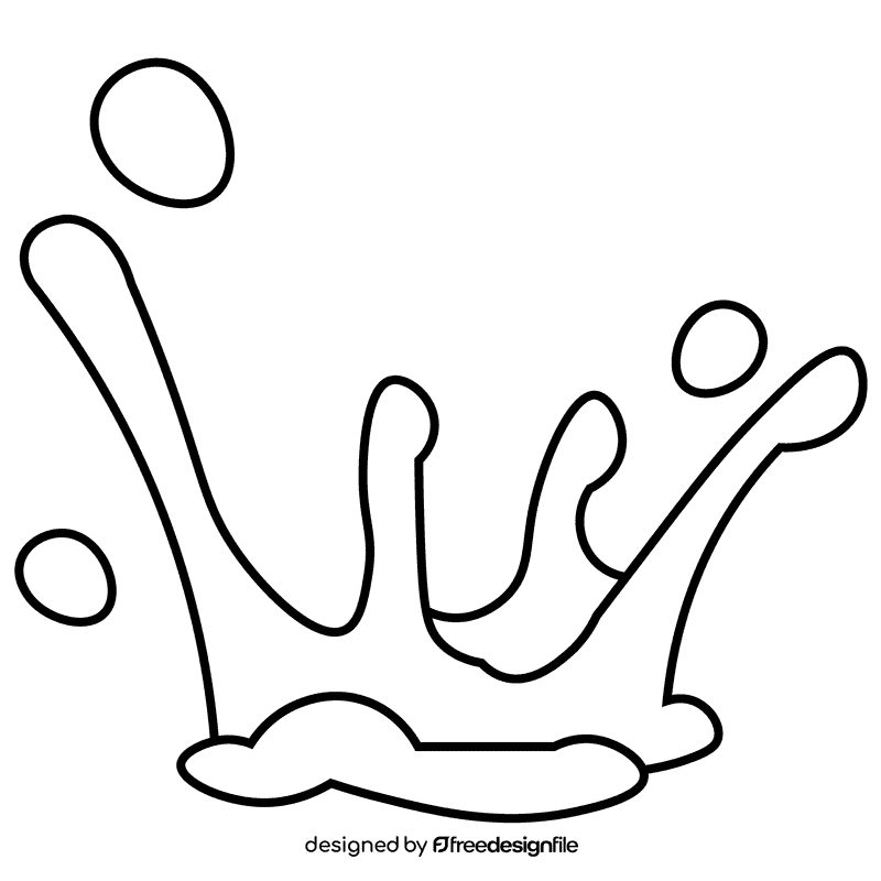 Water splash black and white clipart