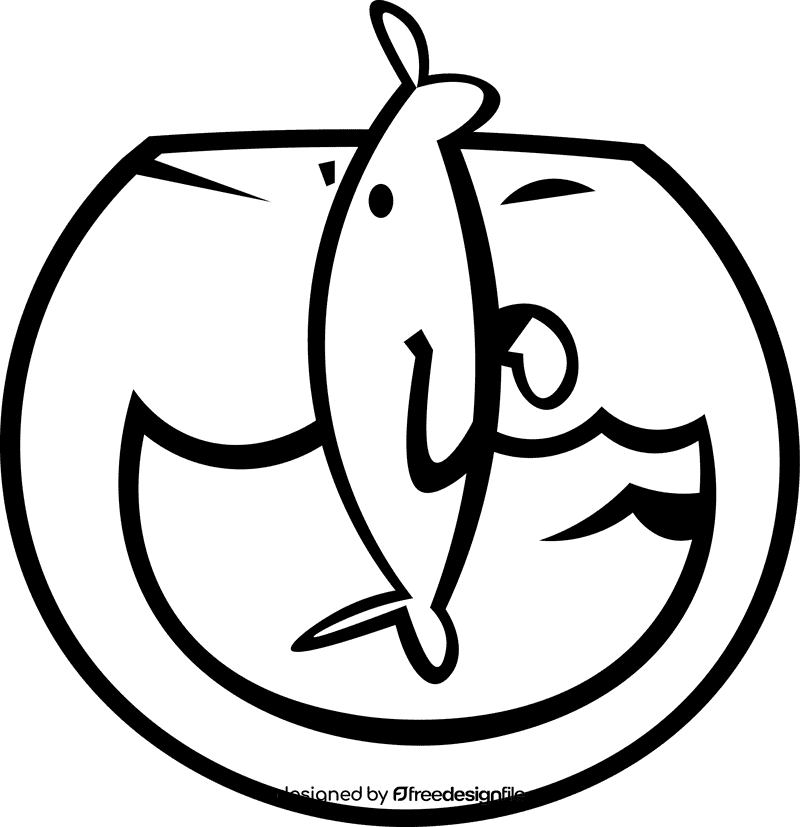 Water float aquarium black and white clipart