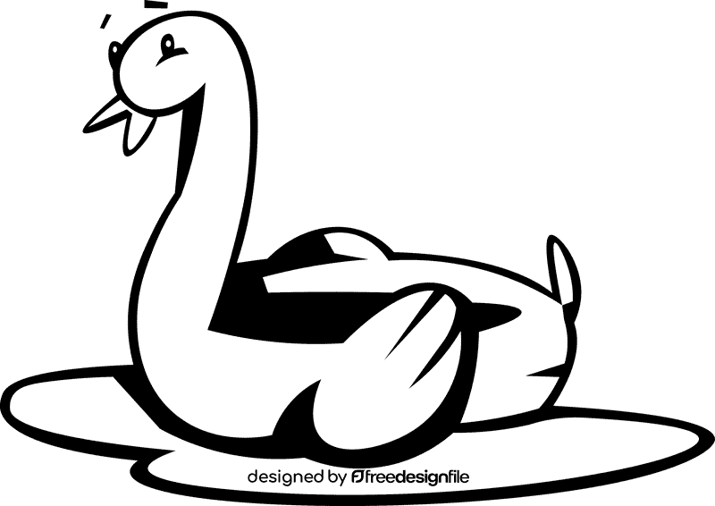 Water float bird black and white clipart