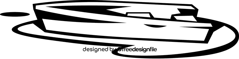 Water float boat black and white clipart