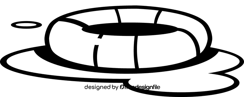Water float circle black and white clipart