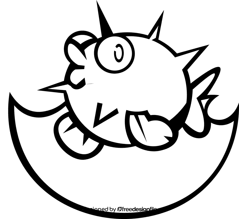 Water float fish black and white clipart