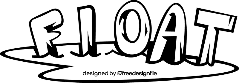 Water float float black and white clipart