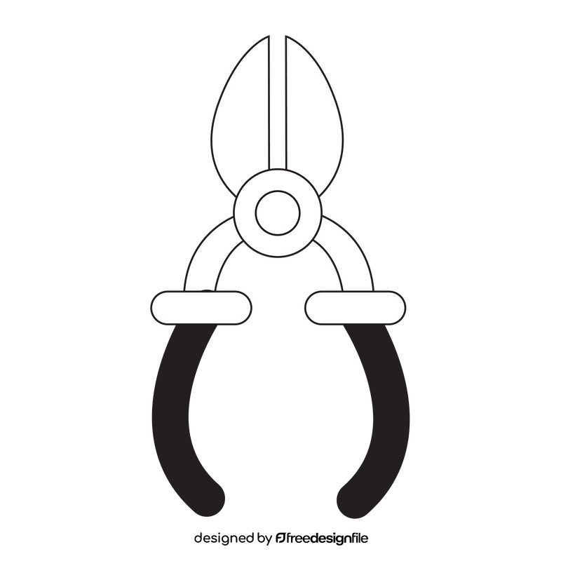 Wire cutter drawing black and white clipart