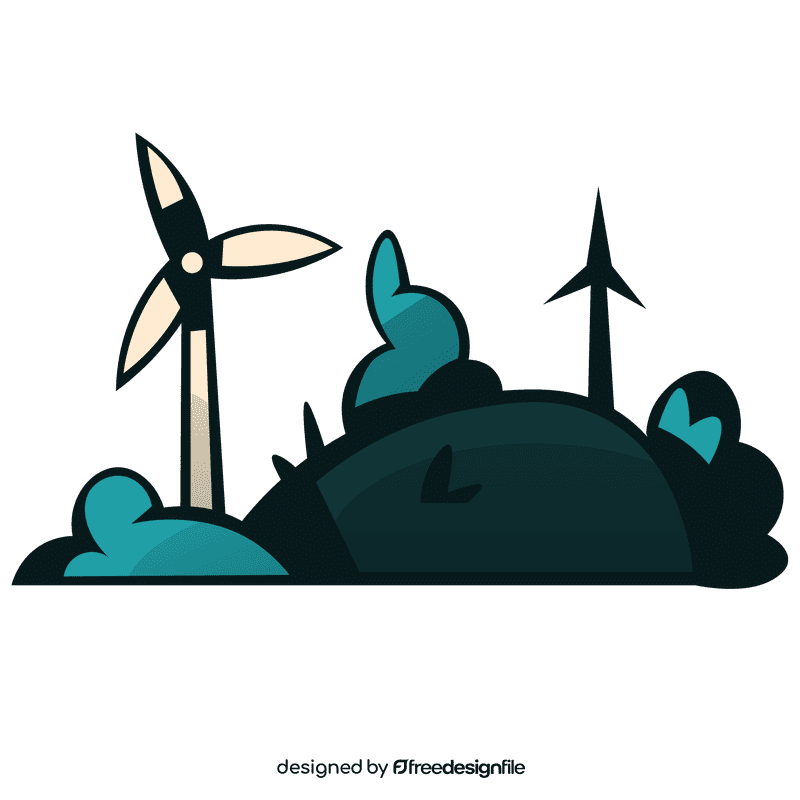 Wind turbine landscape clipart