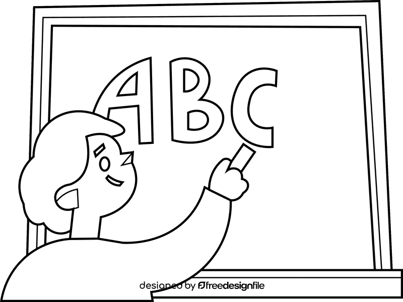 Writing blackboard black and white clipart