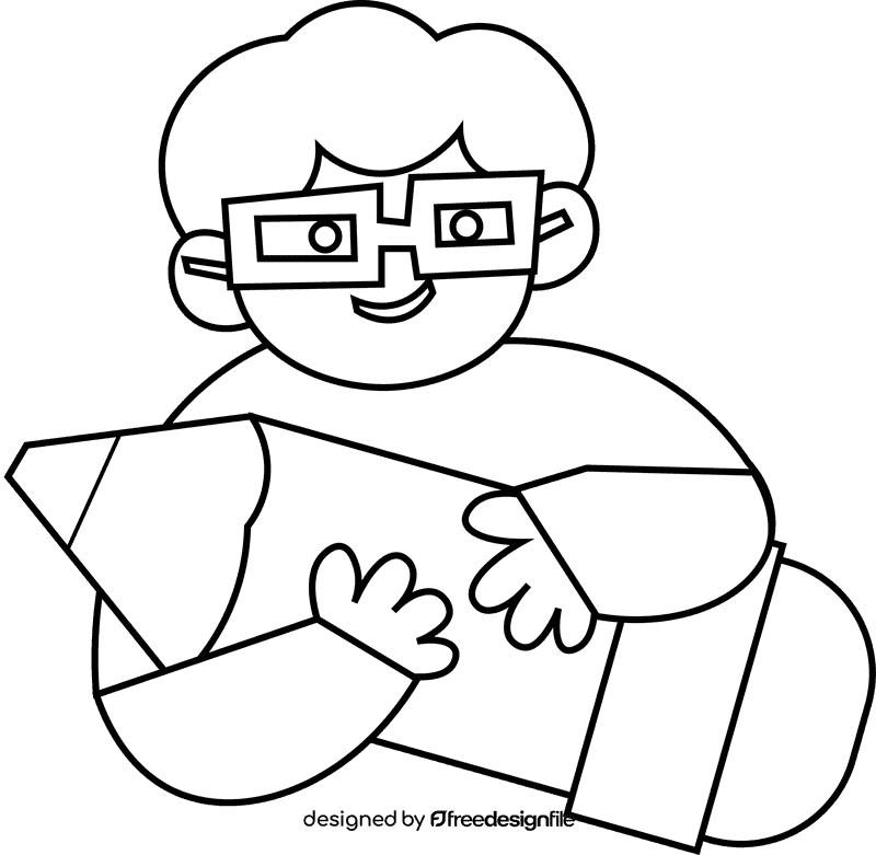 Writing pencil black and white clipart