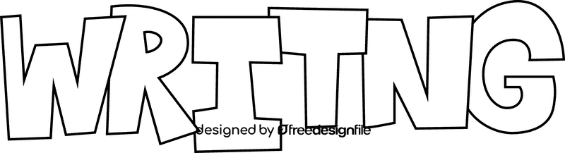 Writing black and white clipart