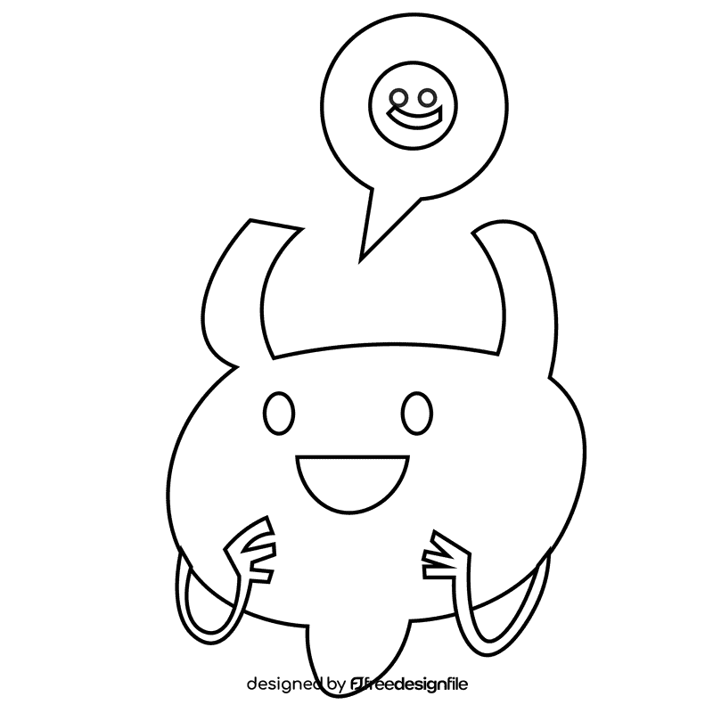 Bladder happy black and white clipart