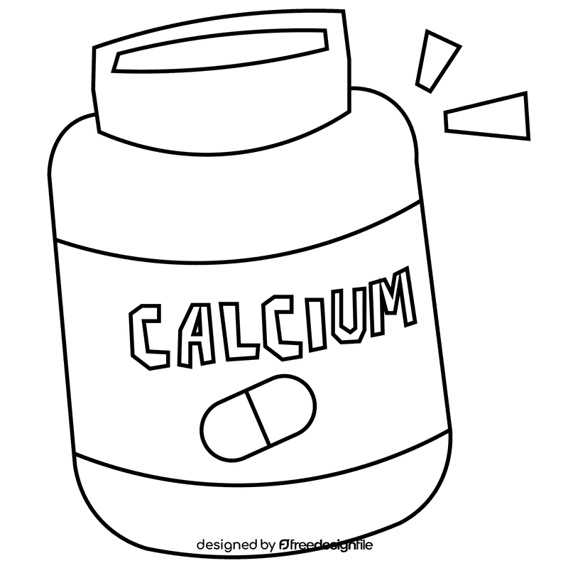 Bones calcium black and white clipart