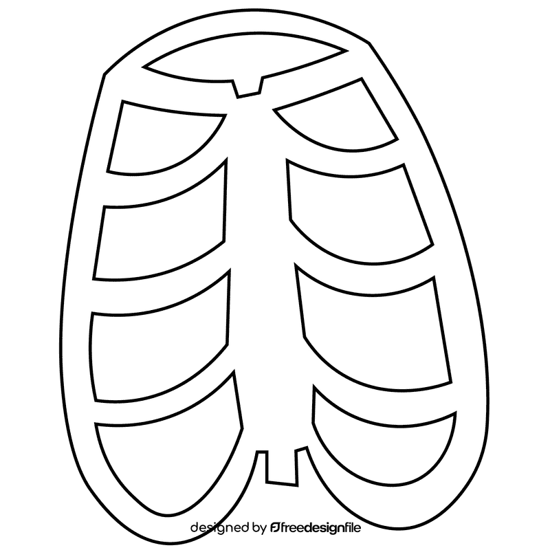 Bones chest black and white clipart