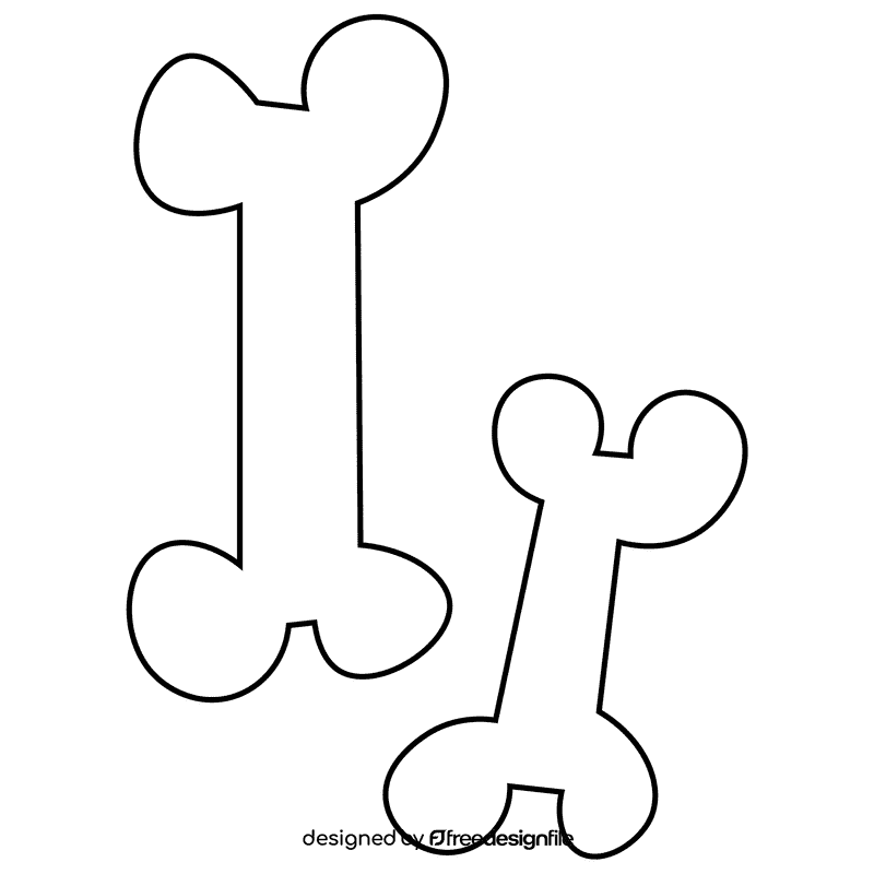 Bones couple black and white clipart