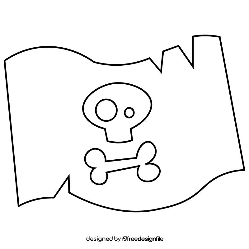 Bones flag black and white clipart