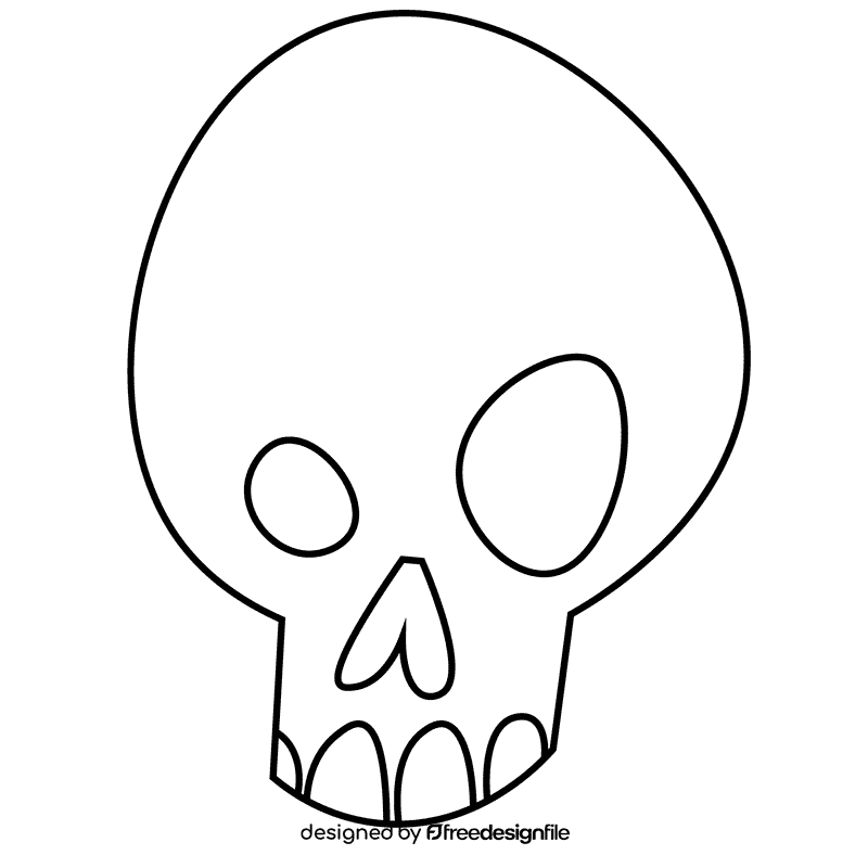 Bones skull black and white clipart