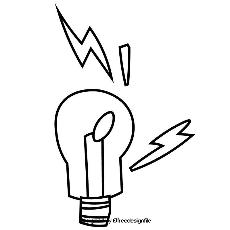 Brain lamp black and white clipart