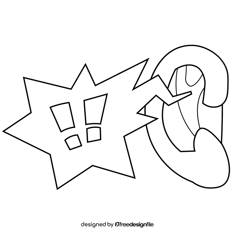 Ear hearing black and white clipart