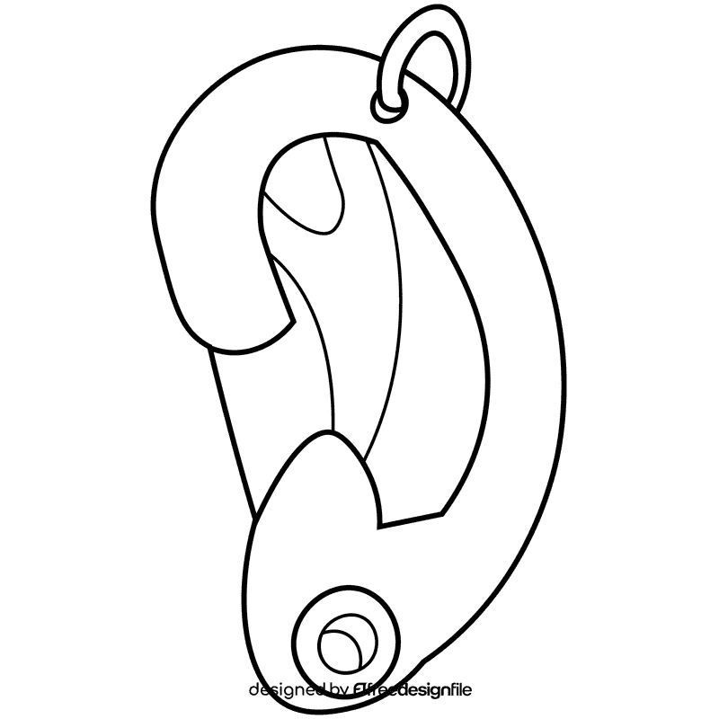 Ear piercing black and white clipart