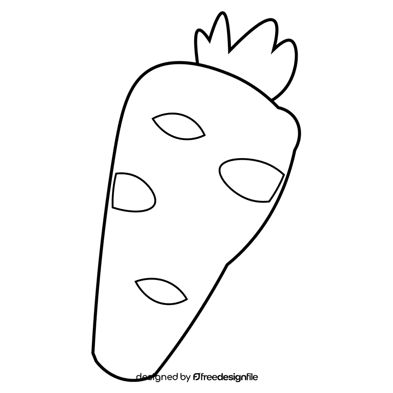 Eye carrot black and white clipart