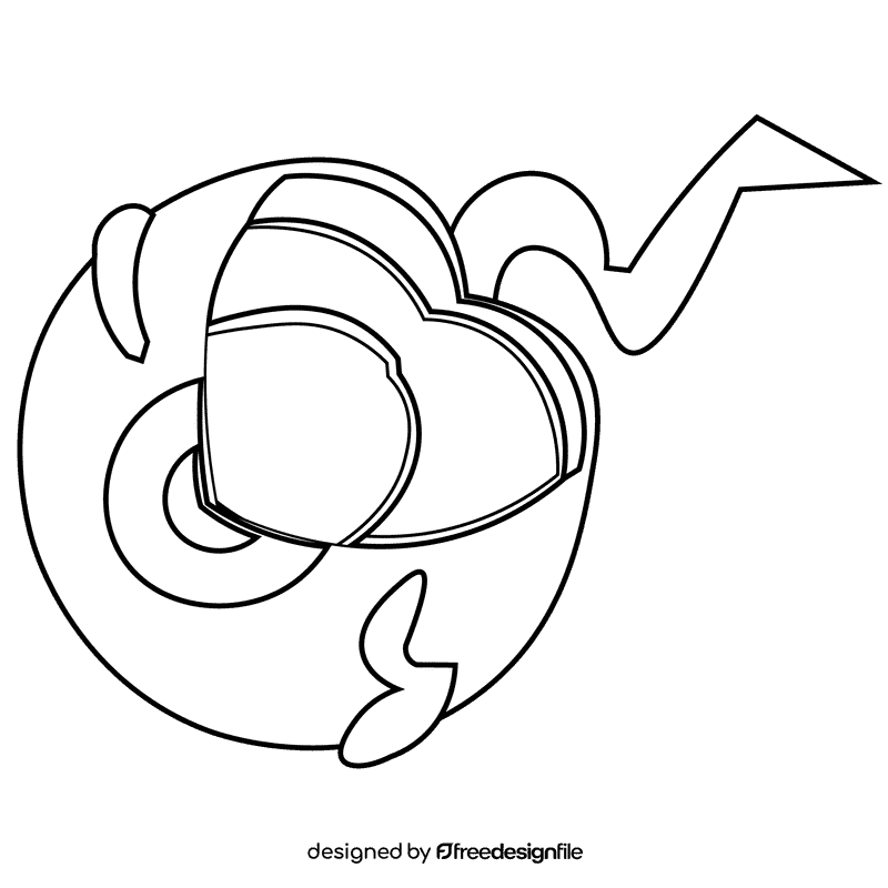 Eye cut black and white clipart