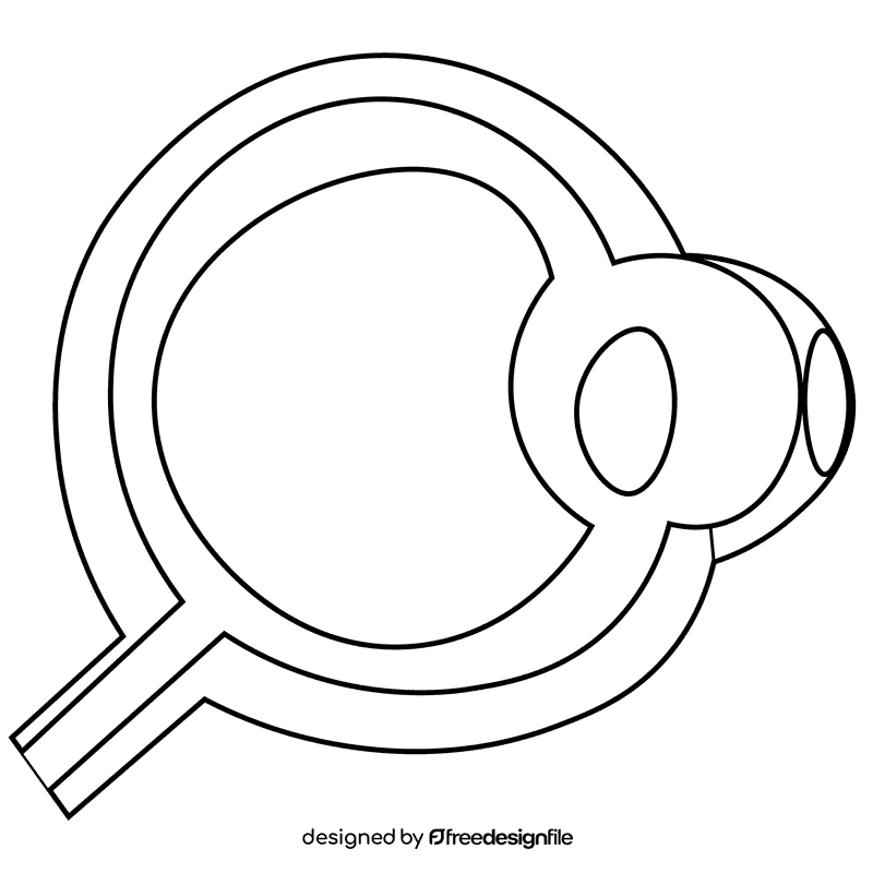 Eye cut black and white clipart