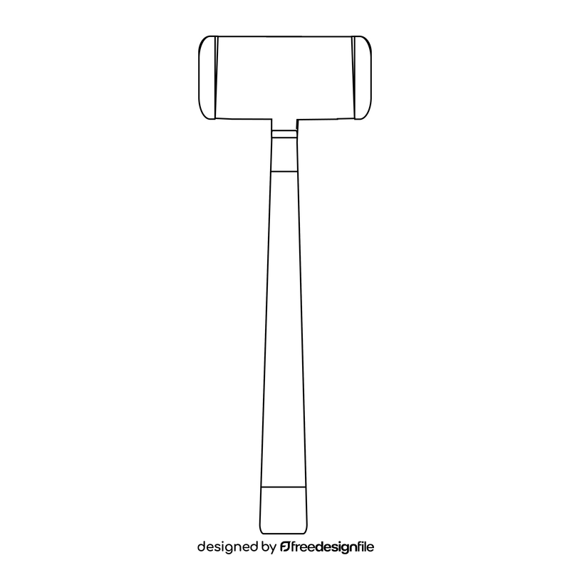 Hammer drawing black and white clipart