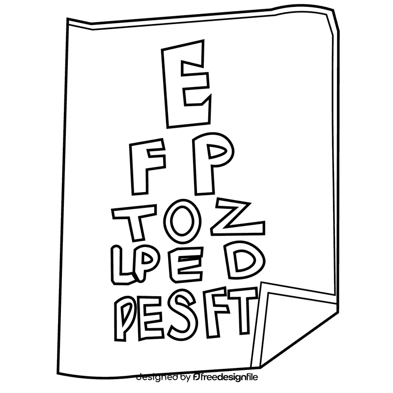 Eye table black and white clipart