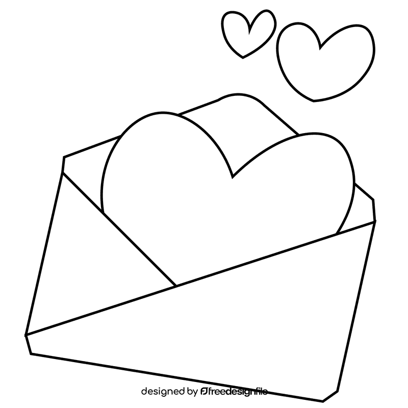 Heart letter black and white clipart