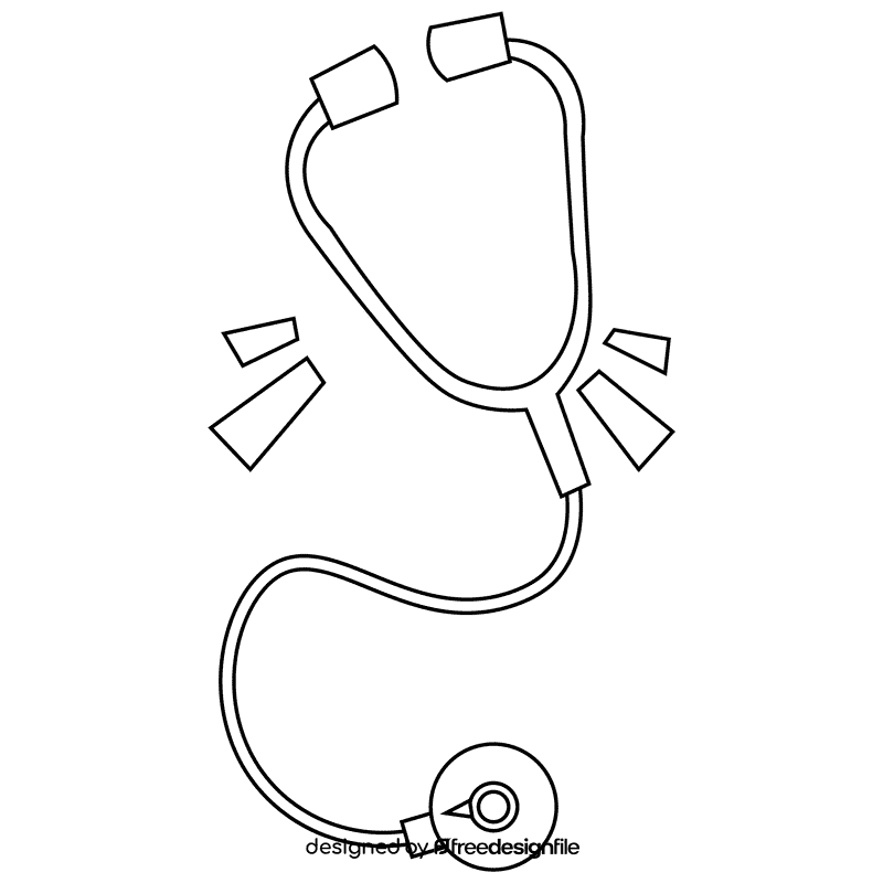 Heart phonendoscope black and white clipart