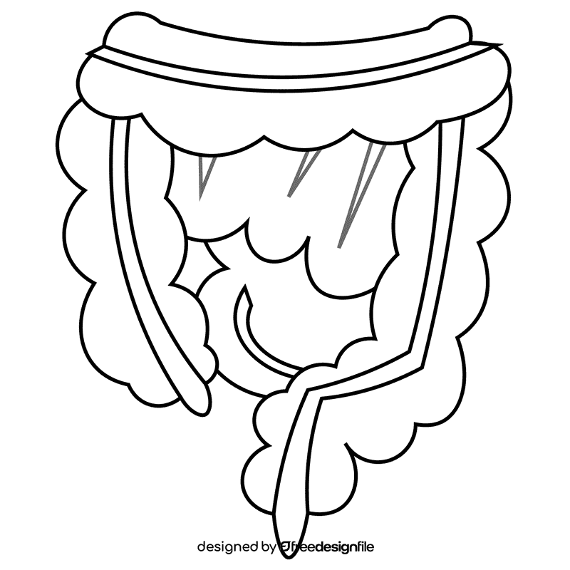 Intestines black and white clipart