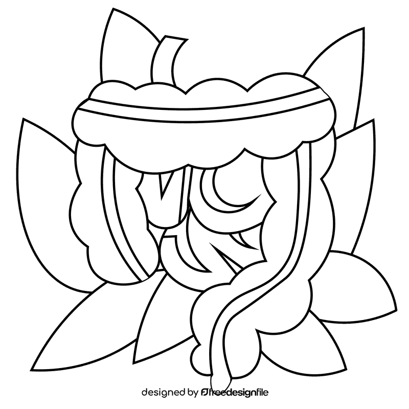 Intestines plant black and white clipart
