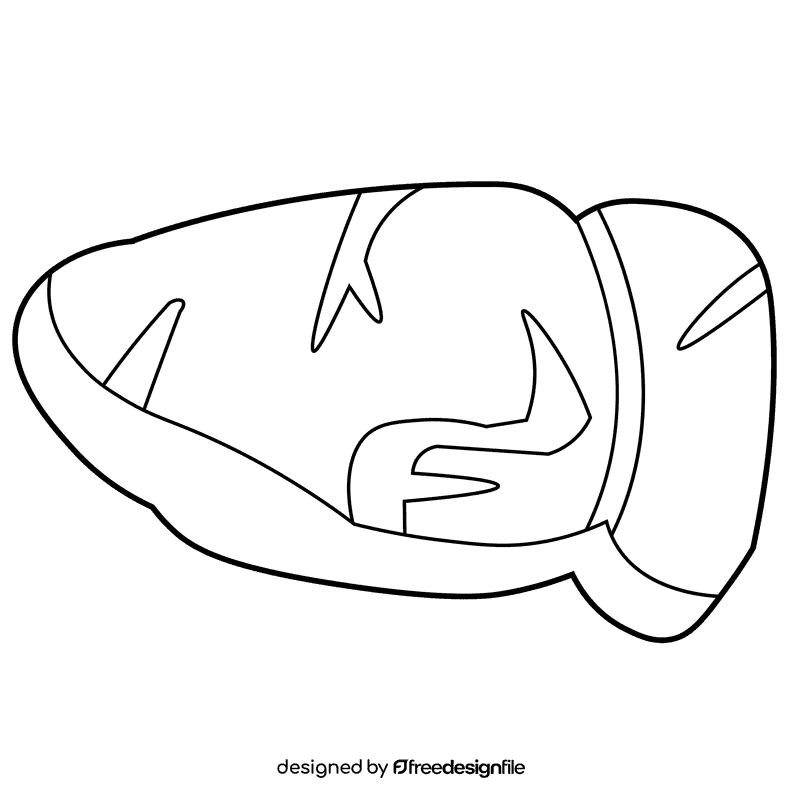 Liver cut black and white clipart
