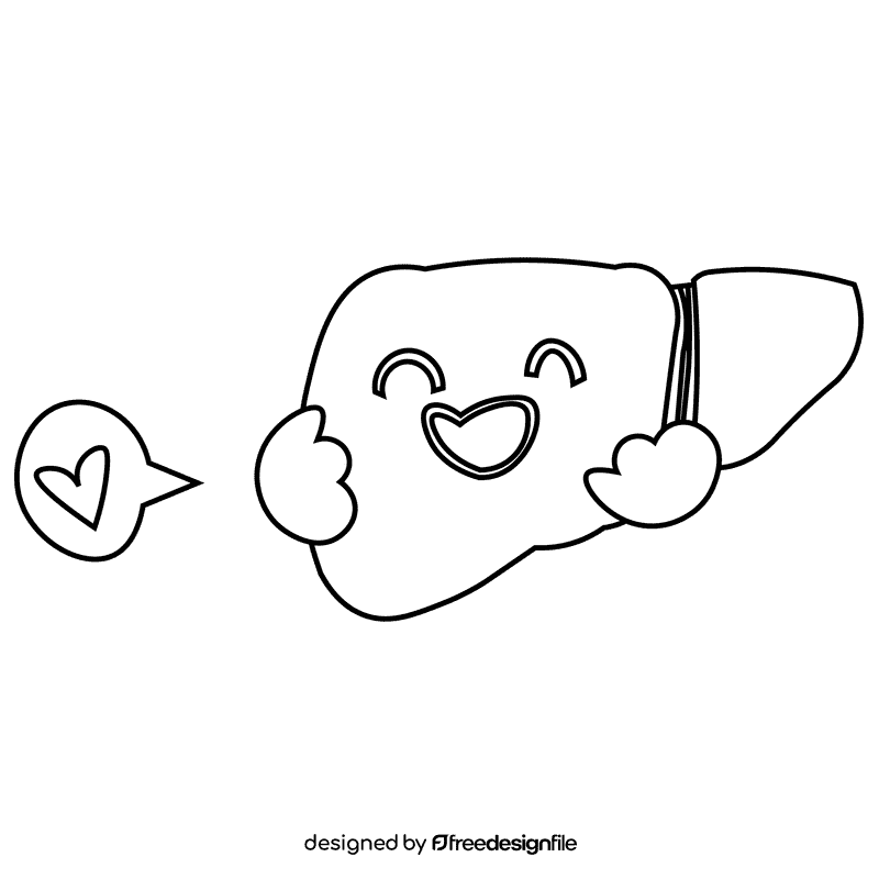 Liver happy black and white clipart