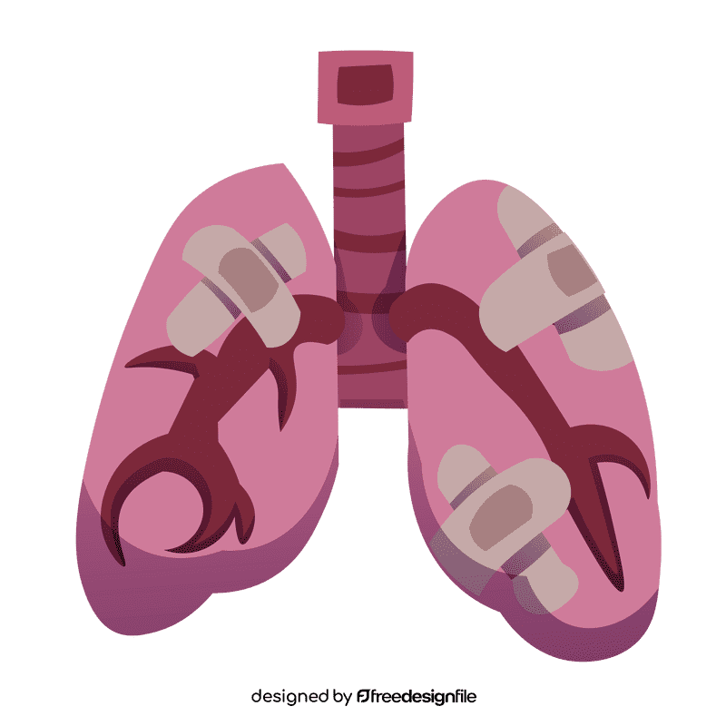 Lungs damaged clipart