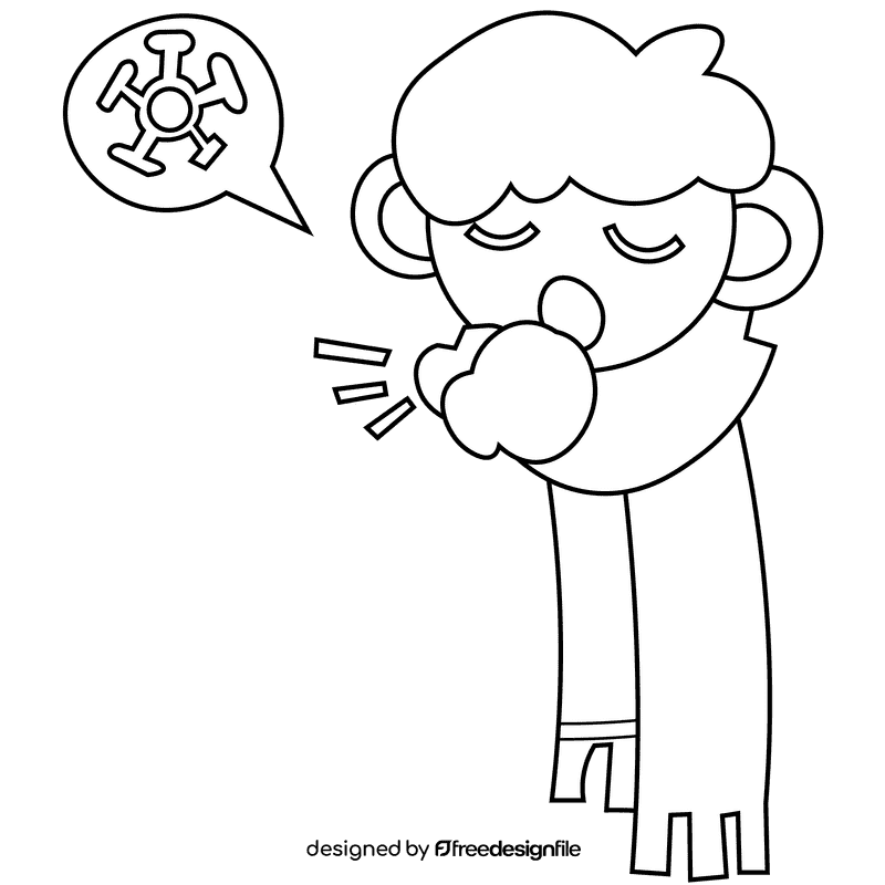 Lungs ill black and white clipart