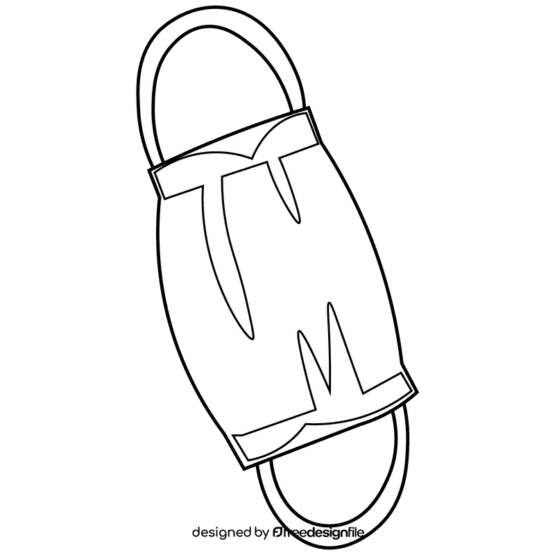 Lungs mask black and white clipart
